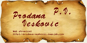 Prodana Vesković vizit kartica